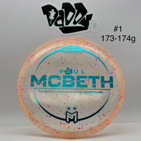 ****NEW Discraft Luna Z-Confetti Paul McBeth Victory Edition Putt & Approach